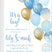 blue gold balloon baby shower invitations modern celebration theme