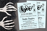 blue halloween baby shower invitations pink spooky theme