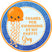 blue orange under the sea party sticker with jellyfish and bubbles