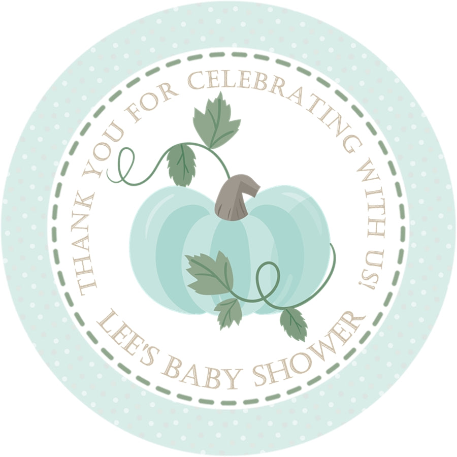 Neutral Pumpkin Baby Shower Stickers
