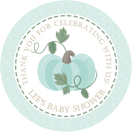 Neutral Pumpkin Baby Shower Stickers