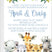 blue safari animal baby shower invitations watercolor jungle theme