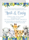 blue safari animal baby shower invitations watercolor jungle theme