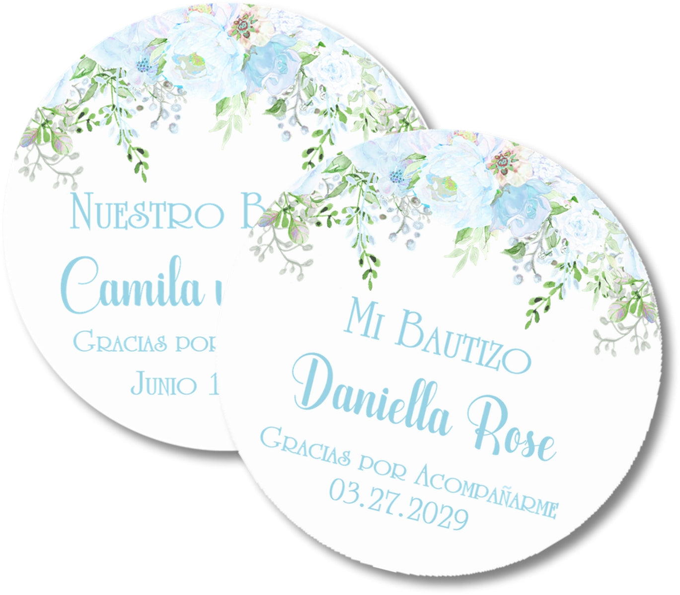 Mi Bautizo Pastel Blue Stickers