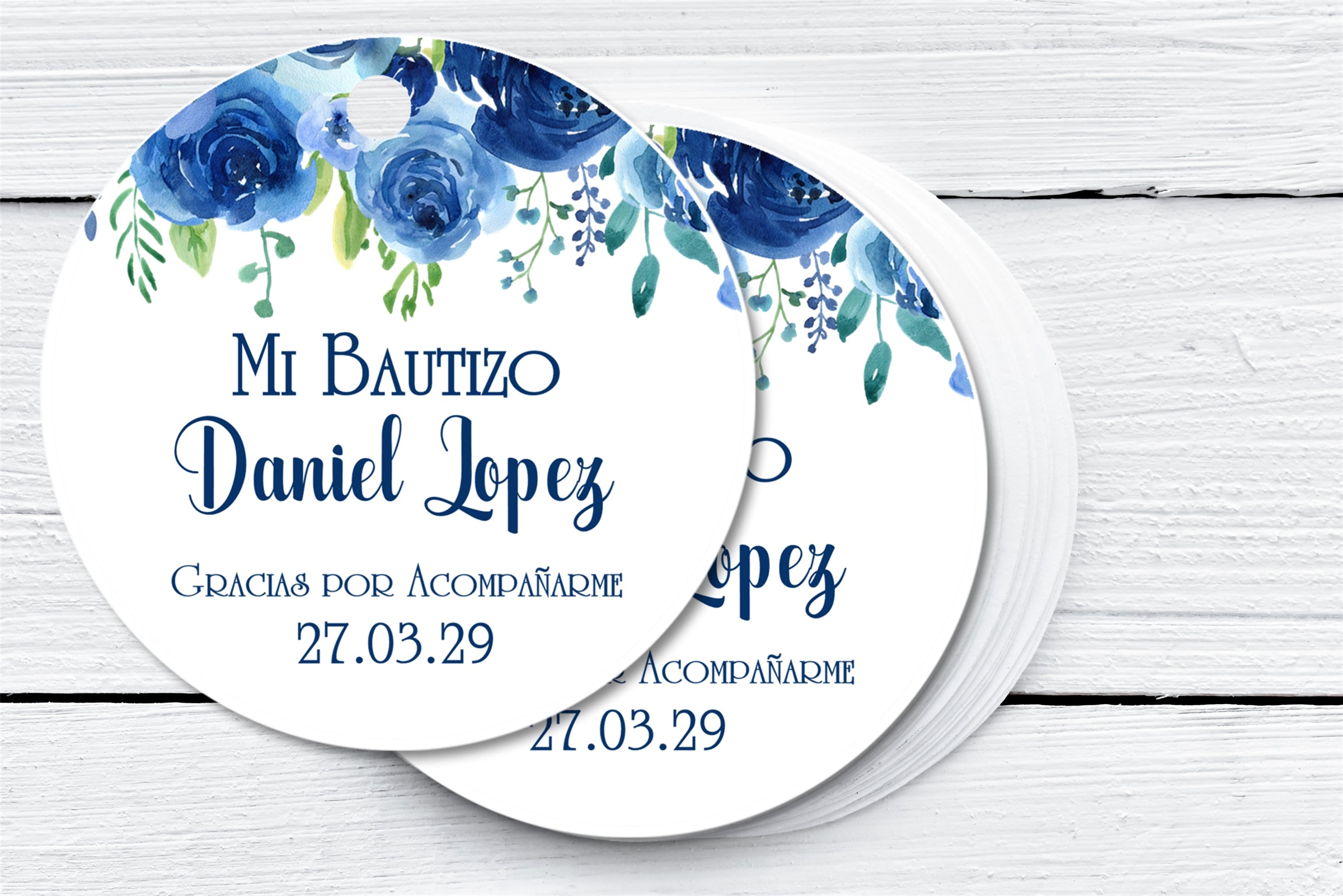 Mi Bautizo Royal Blue Stickers