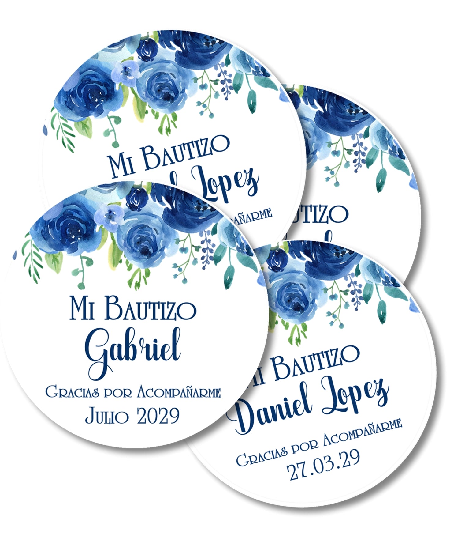 Mi Bautizo Royal Blue Stickers