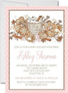 blush beige winter baby shower invitations cozy floral theme