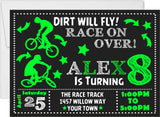 bmx bike race birthday invitations extreme sports theme