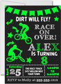 bmx birthday party invitations racing design