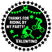 bmx birthday sticker with neon green rider silhouettes and star border
