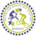 bmx birthday sticker with rider silhouettes and star accents