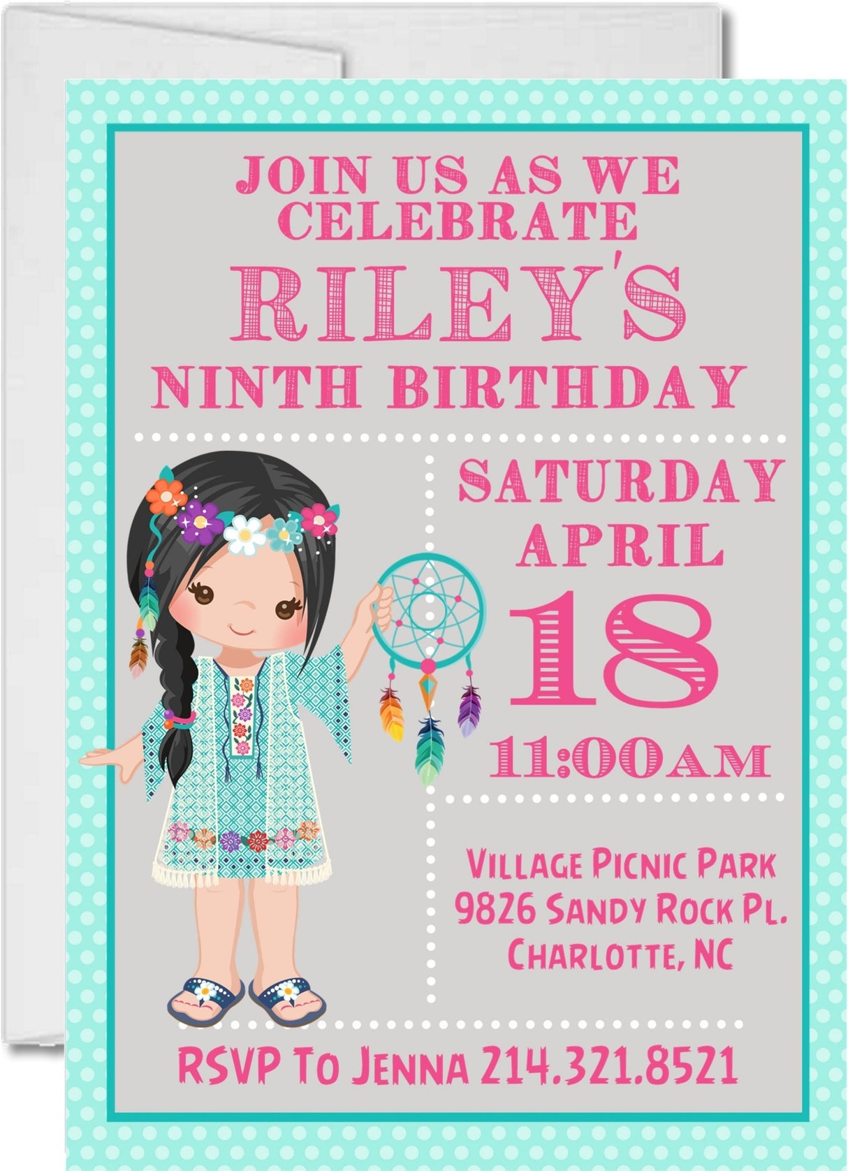 boho dreamcatcher birthday invitations pastel bohemian theme