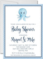 boy octopus baby shower invitations blue ocean design
