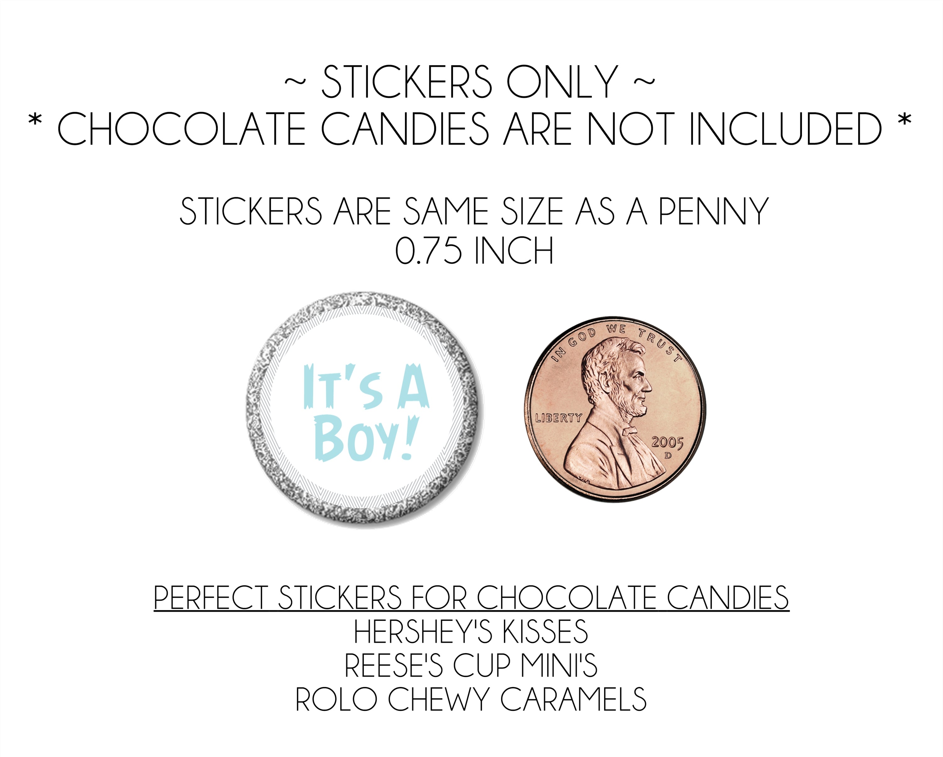 Blue Elephant Shower Candy Stickers