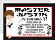 boys karate birthday invitations