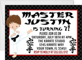 boys karate birthday invitations
