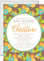 brown orange floral baby shower invitations groovy theme