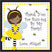 brown skin bee birthday sticker with girl