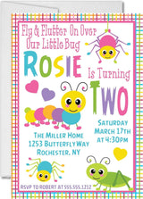 bug birthday party invitations colorful caterpillar design