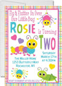bug birthday party invitations colorful caterpillar design