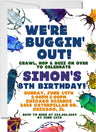 bug birthday party invitations colorful insect design