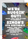 bug invitation cards outdoor birthday party style