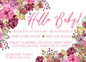 burgundy floral invitation cards baby welcome style