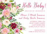 burgundy floral invitation cards elegant baby welcome style