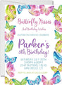 butterfly birthday party invitations colorful floral design