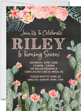 cactus invitation cards colorful birthday party style
