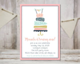 cake invitation cards feminine birthday celebration style