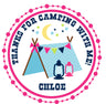 camp tent party favor sticker with outdoor camping theme