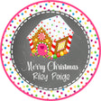 candy gingerbread house holiday favor sticker