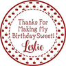 cherry birthday sticker with small cherry border pattern