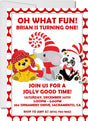 christmas animal 1st birthday invitations festive winter animal design
