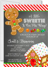 christmas baby shower invitations gingerbread cookie theme