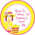 citrus party favor sticker with lemonade theme