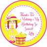 citrus party favor sticker with lemonade theme