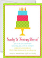 colorful cake birthday invitations bright modern theme