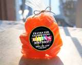 colorful paintball party favor stickers