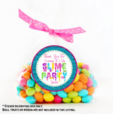 colorful splatter slime favor sticker