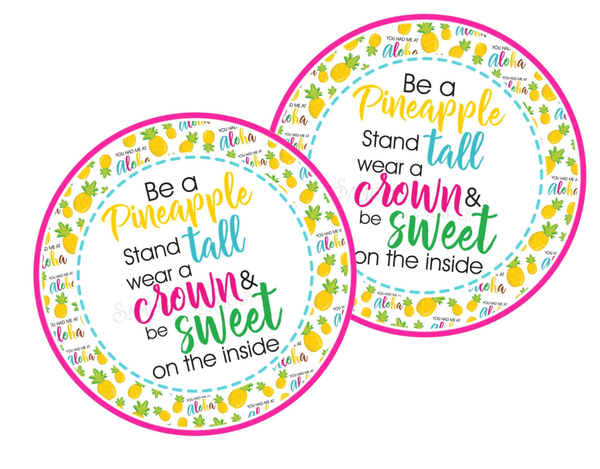 colorful stand tall crown party label