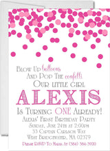 confetti 1st birthday invitations pink confetti design