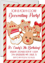 cookie decorating party invitations gingerbread cookie design