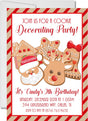 cookie decorating party invitations gingerbread cookie design