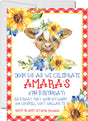 cow birthday party invitations floral farm design