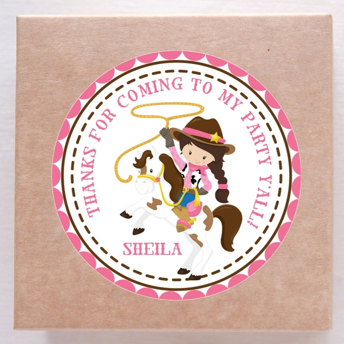 Cowgirl Birthday Stickers