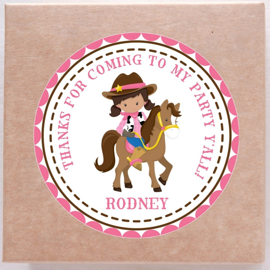 Cowgirl Birthday Stickers