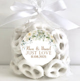 custom wedding sticker with names and date