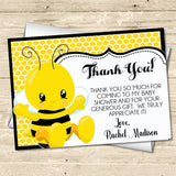 cute bee baby shower thank you cards gender neutral style
